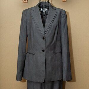 Calvin Klein Pinstripe Suit in Grey and Black size 4